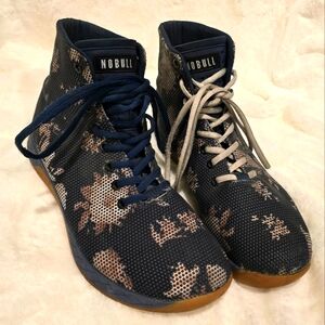 NoBull Hightop Trainers Blue Floral Size 10 in Womens